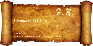 Hammer Milla névjegykártya
